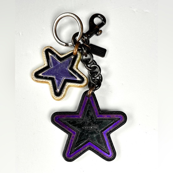 Coach Accessories - Coach Dual Star Keychain with Purple and Black. Worn but solid.